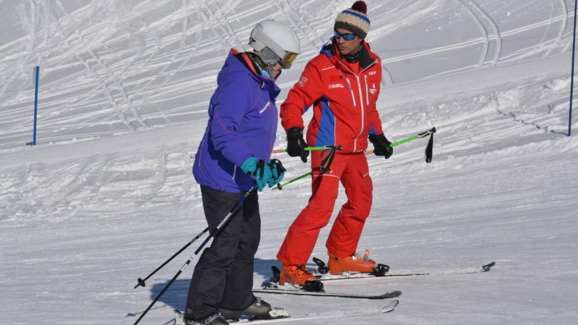 Cours collectif ski alpin ado/adulte avec l'ESF Champagny en